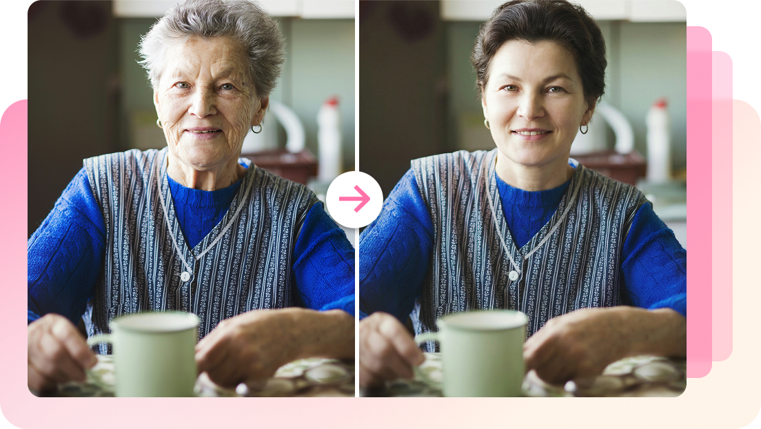 AI aging photo online free with multiple age options