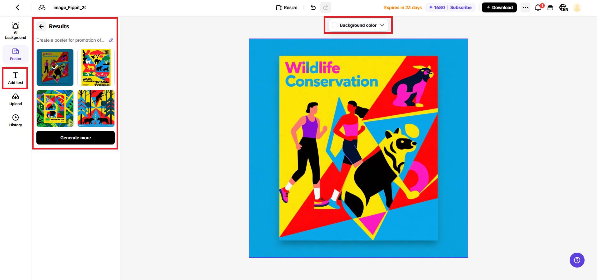 Edit and finalize your poster