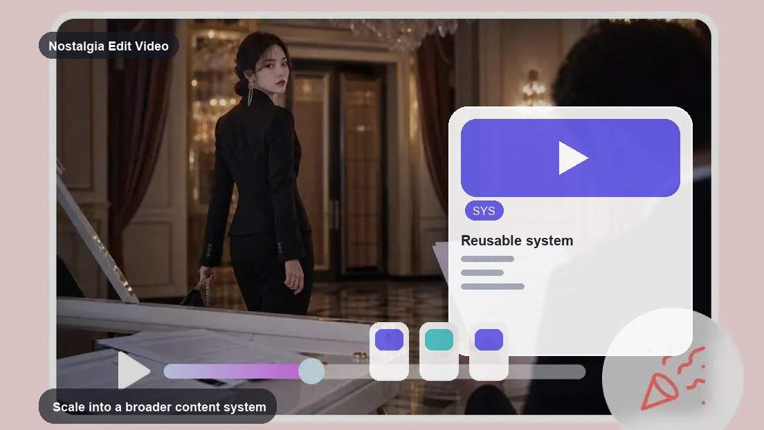Nostalgia Edit Video Maker realistic image for scale into a broader content system