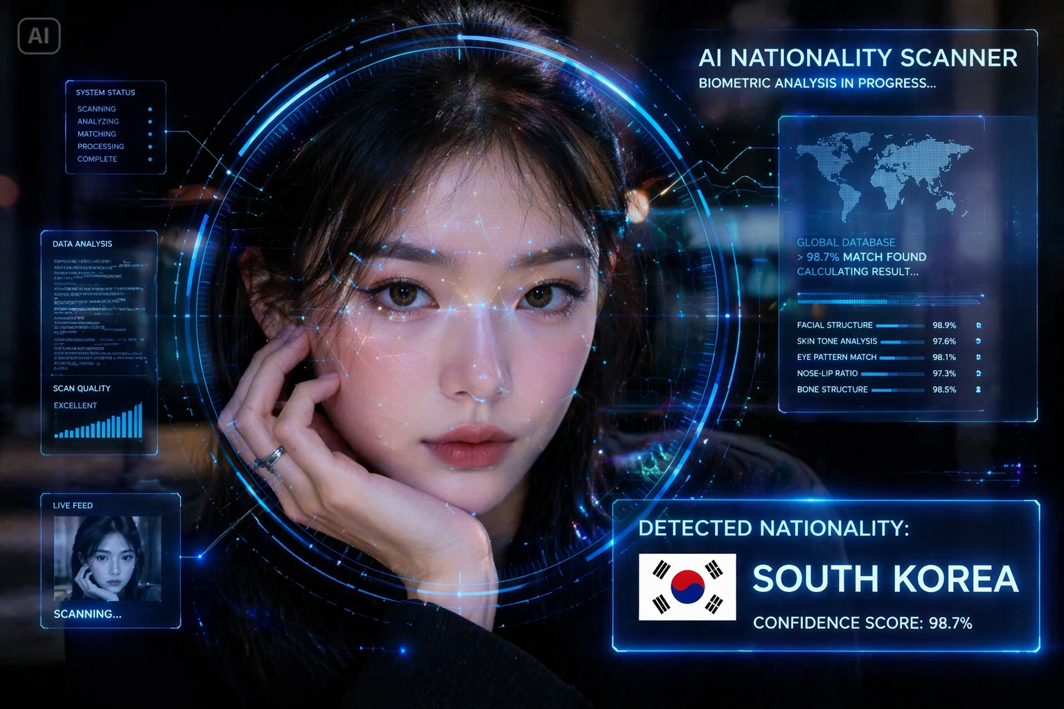 AI Face Country Filter features