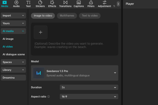 Launch CapCut AI Video Generator