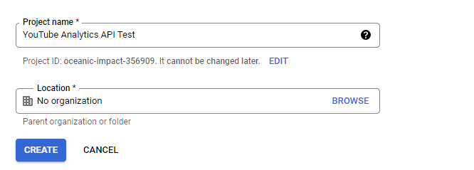 Enabling YouTube analytics and reporting API