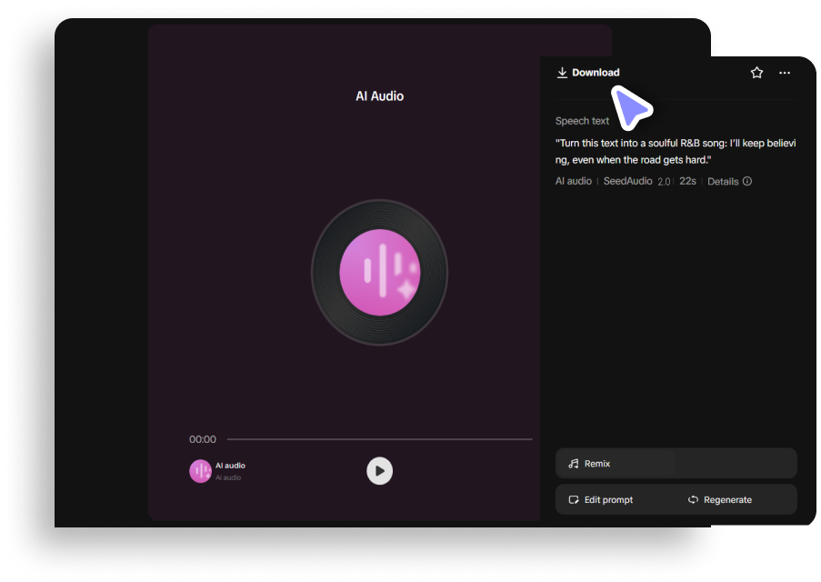 Generate and download your song