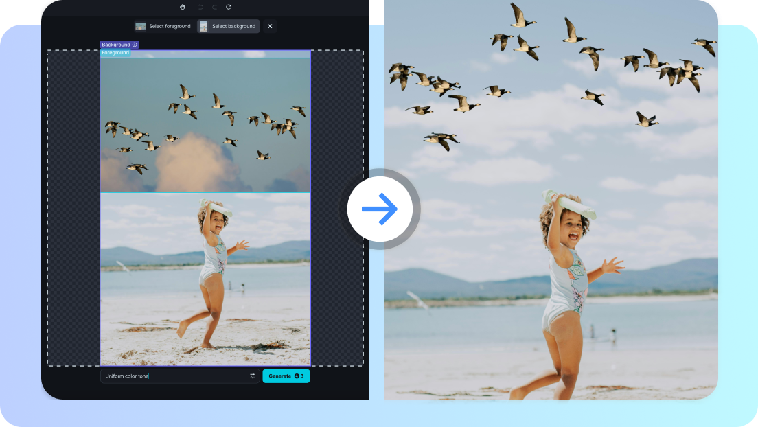mezcla de fotos de manera natural