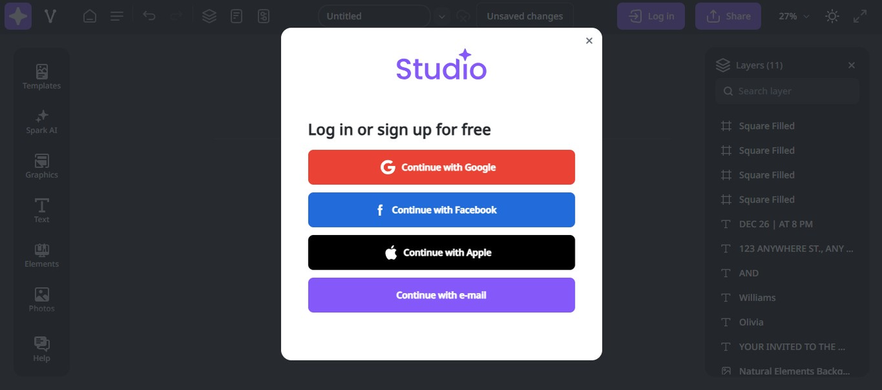 log in