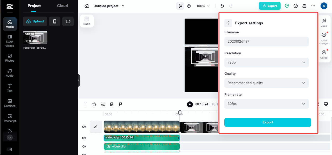 Export and share