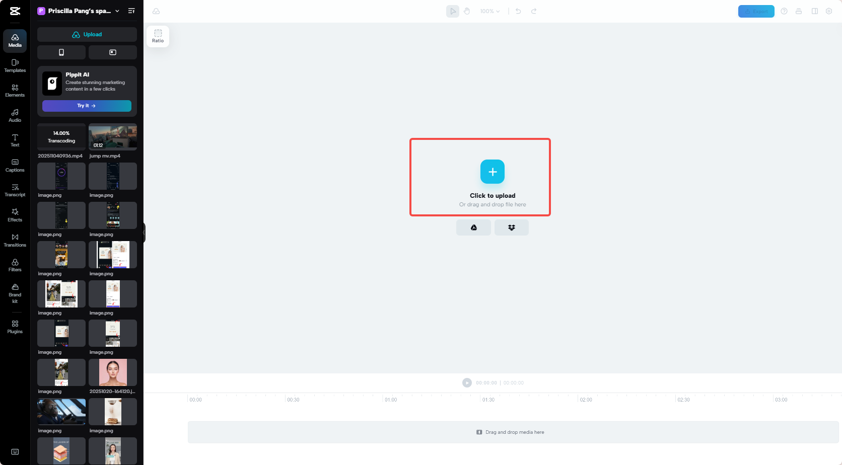 Open CapCut online desktop video editor