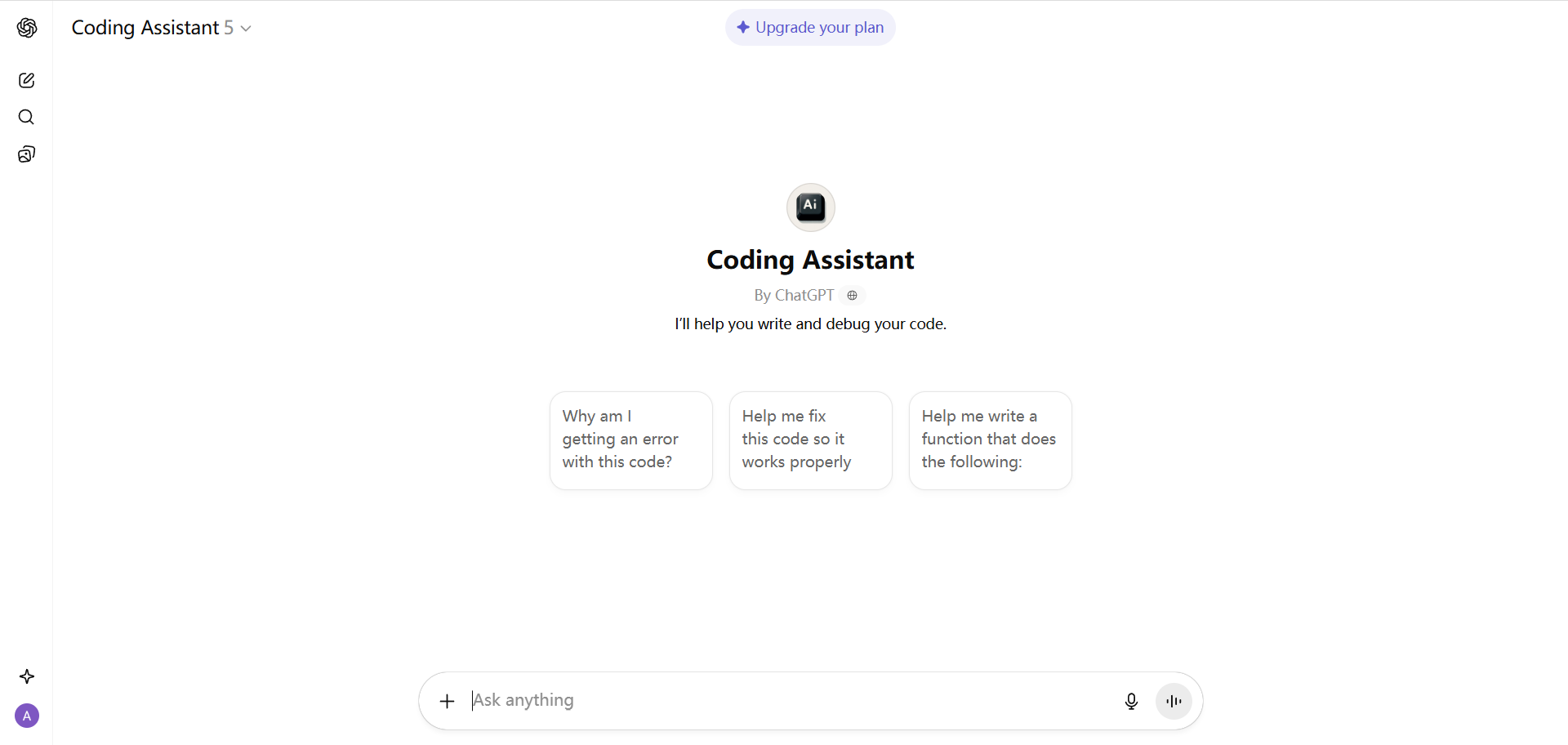 ChatGPT coding assistant
