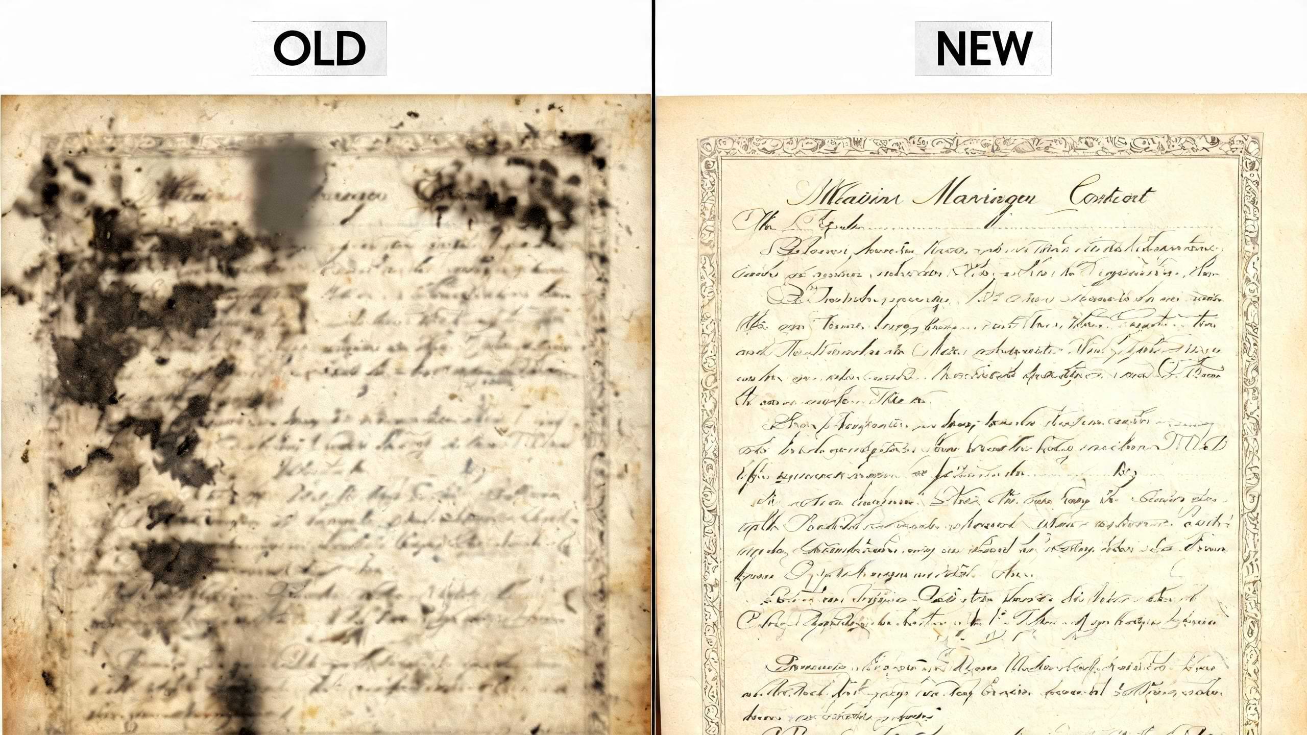 Enhancing blurry historical family documents