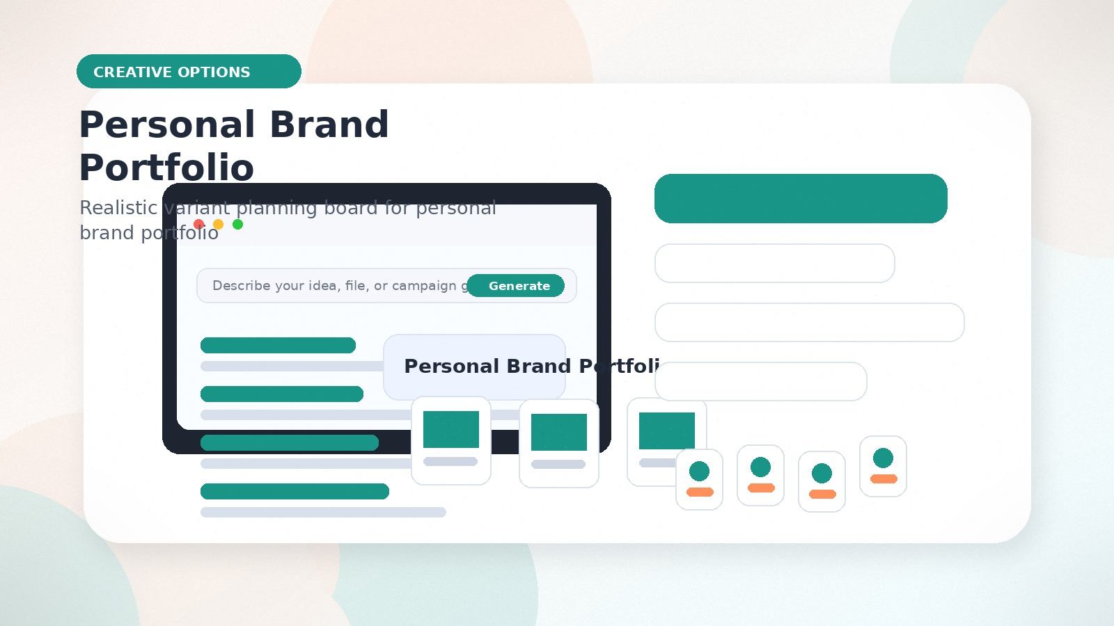 Personal Brand Portfolio realistic creative options visual for personal brand portfolio