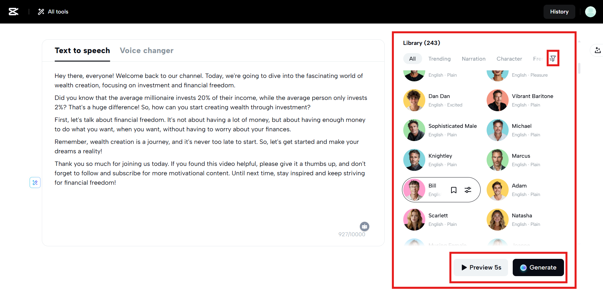 Wählen Sie eine Roboterstimme aus