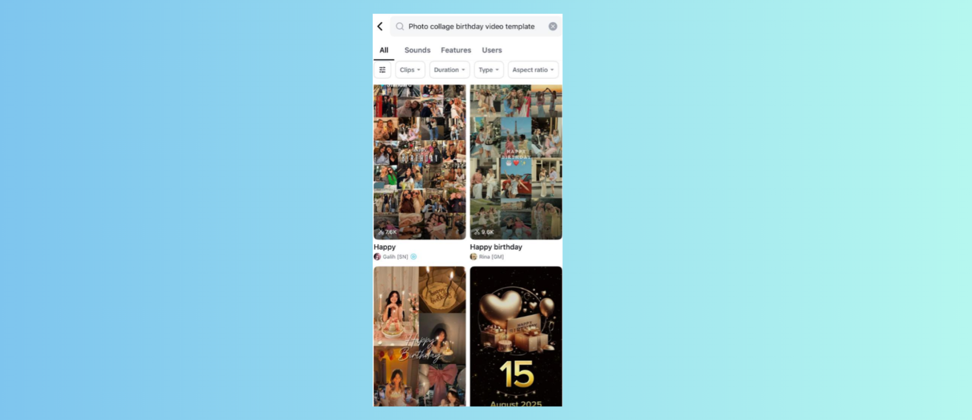 Photo Collage Birthday Video Templates