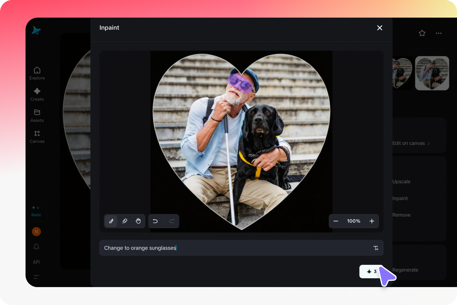 Polish the shaped image