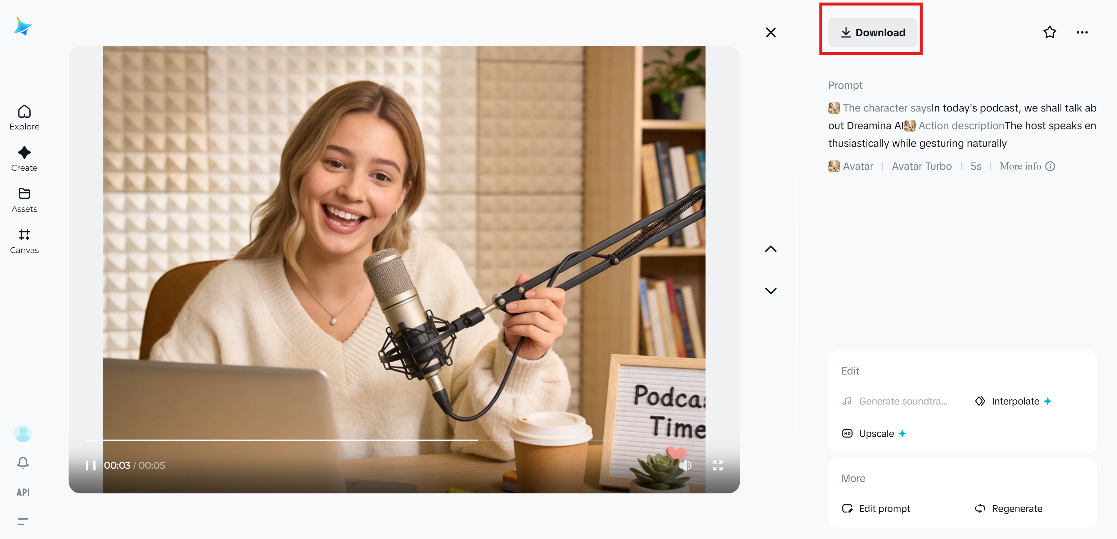 Dreamina AI text to podcast free