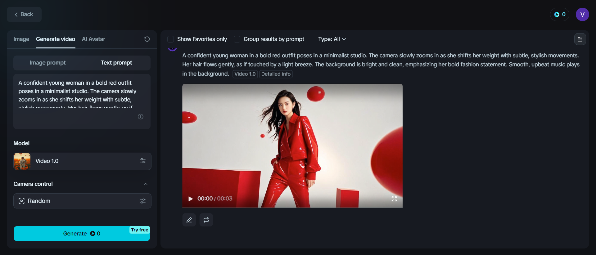 Text to video