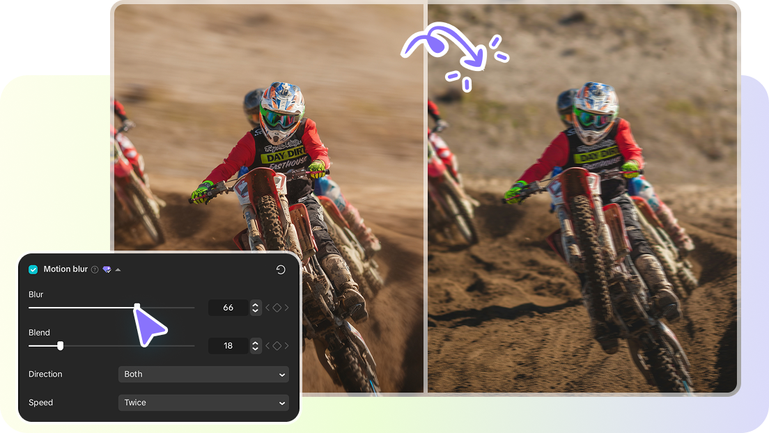 CapCut's adjustable motion blur