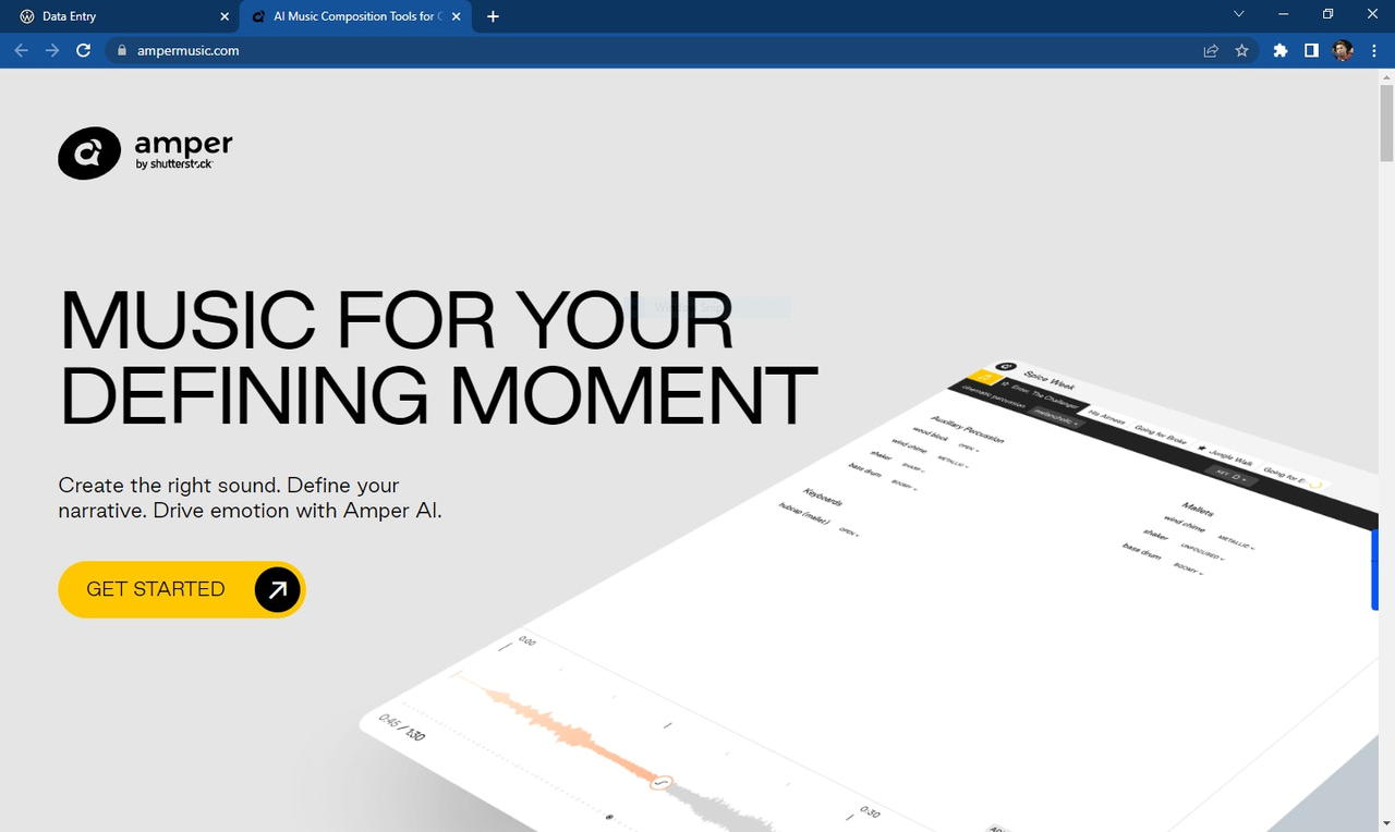 Amper Music interafce