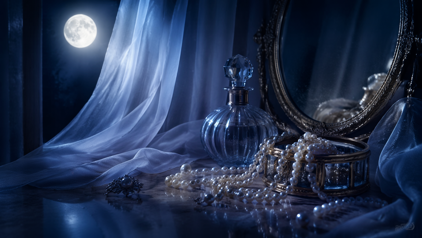 Dreamina AI moonlight filter prompt example 6: Dreamy Night Silhouette