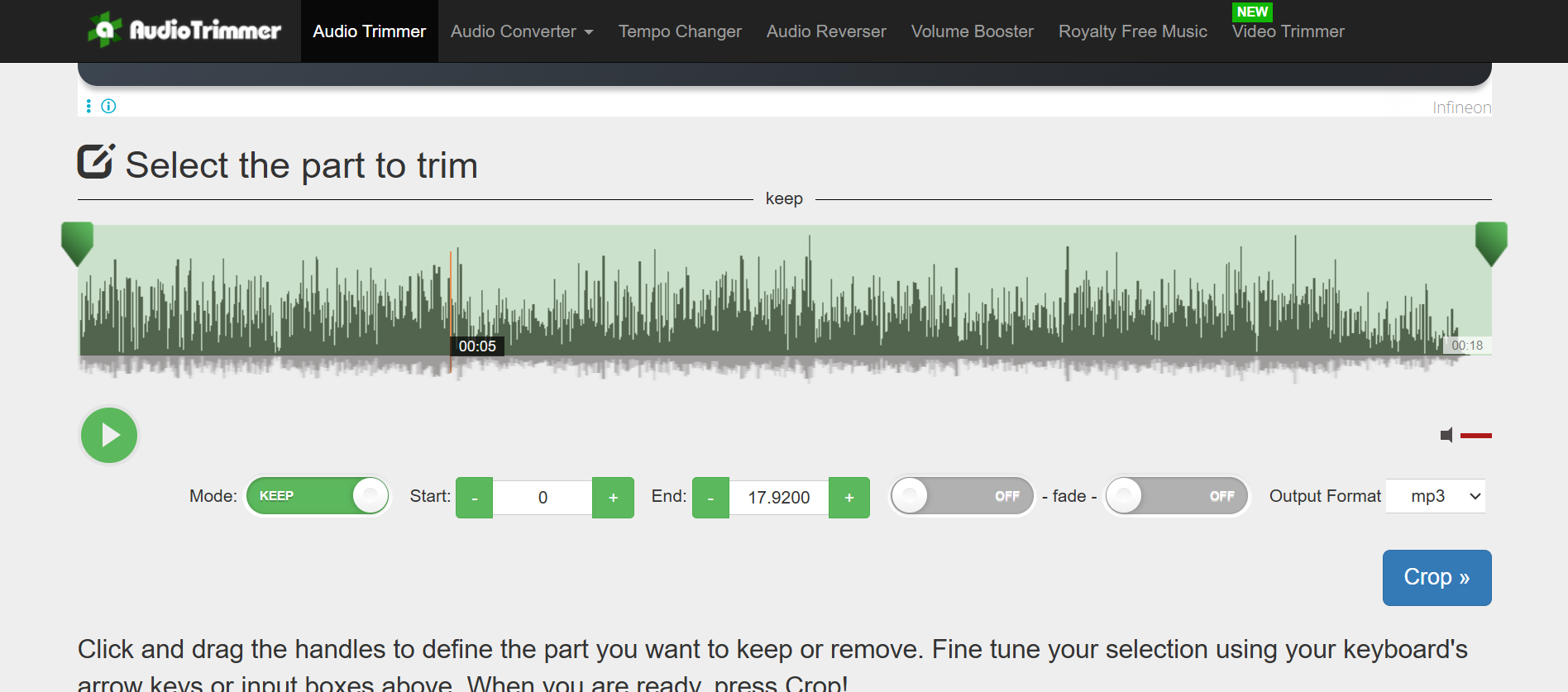 Audio Trimmer - free audio clipper