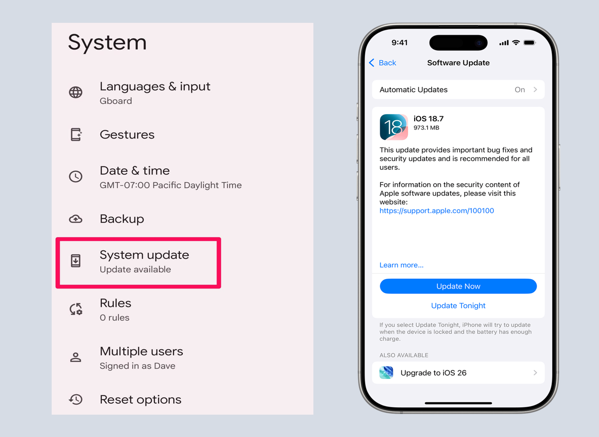 Perbarui versi sistem Anda