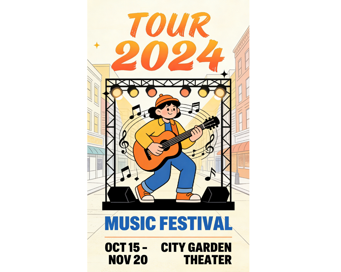 Idea de diseño de cartel de gira: Fondos ilustrados para carteles de gira