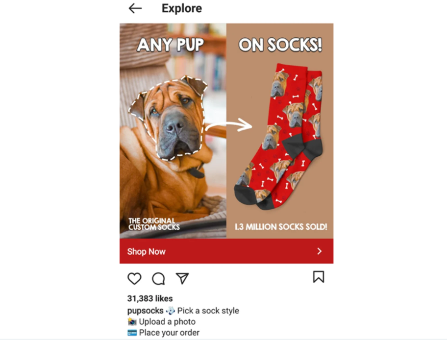 PupSocks ': "Jedes Welpengesicht auf Socken"