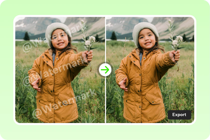 Export in high quality without watermarks