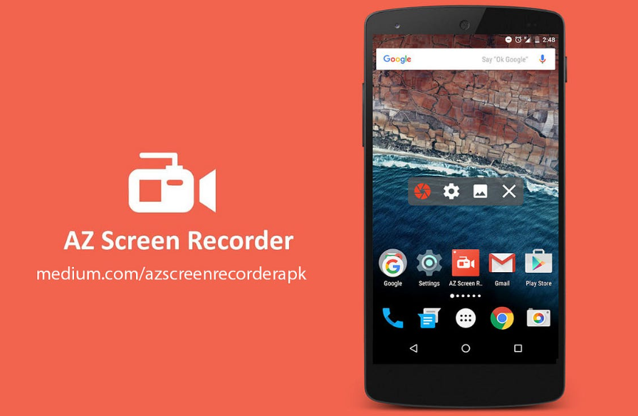 Interface d'AZ Screen Recorder - le meilleur enregistreur d'écran gratuit avec audio sur mobile