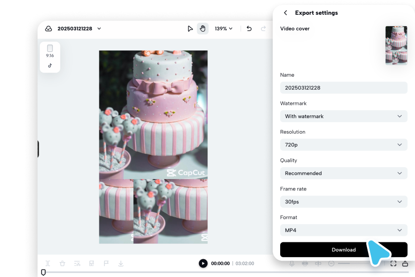 Esikatsele, julkaise tai lataa 
