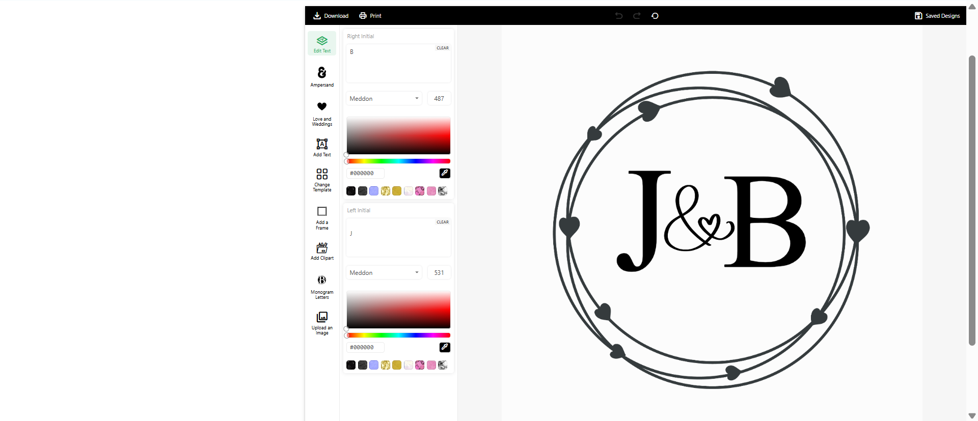 Monogramme de logo de mariage