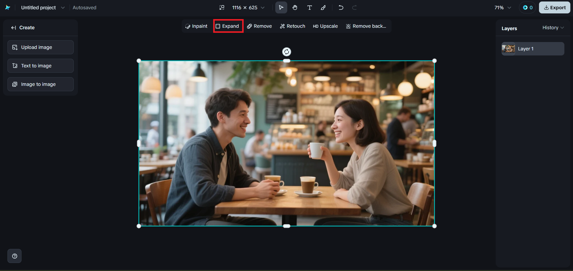 Tap on the expand option