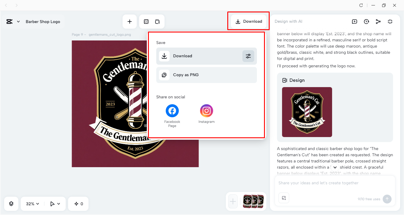 Exporting a photo from the CapCut desktop video editor