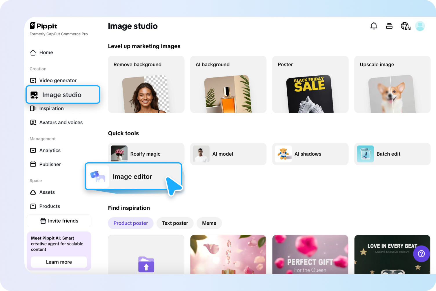 Access the Image editor