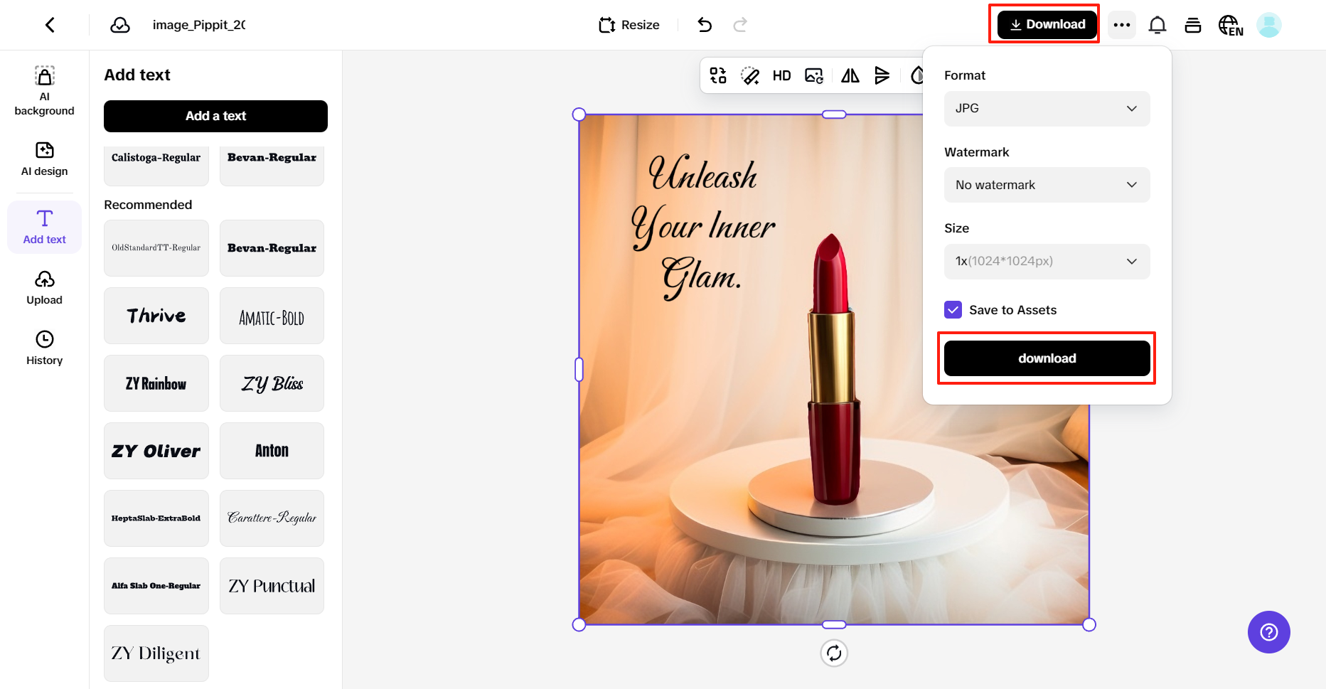 Preview and download