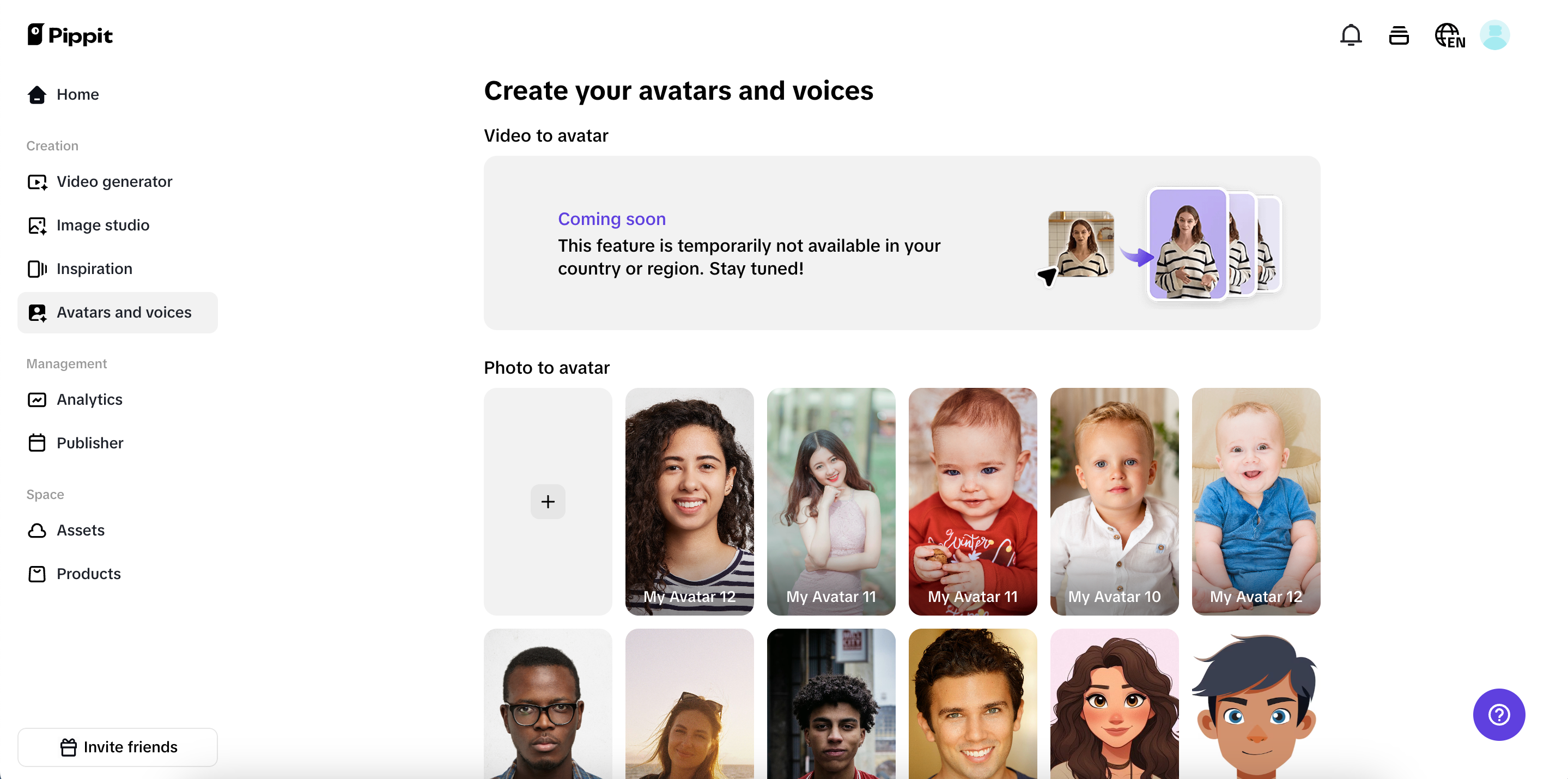 Avatares realistas e narrações