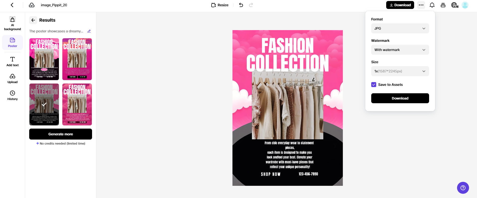Finalize and export your draft