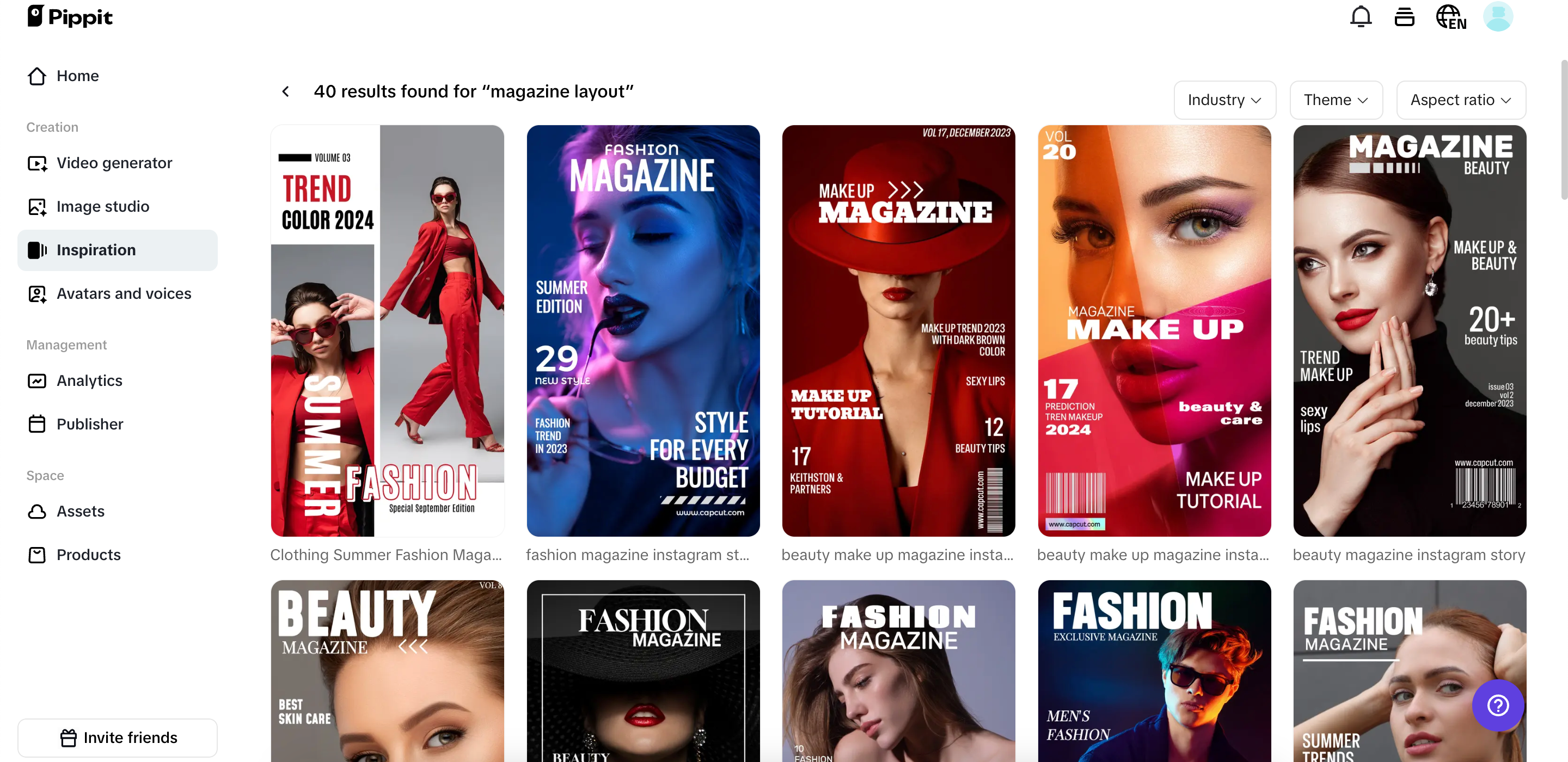 Preview and select your template