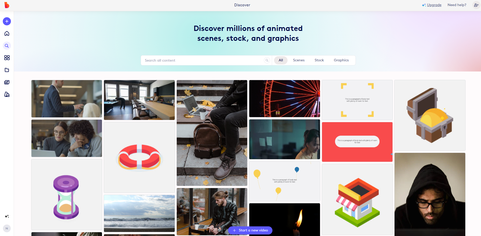 Interface da Biteable