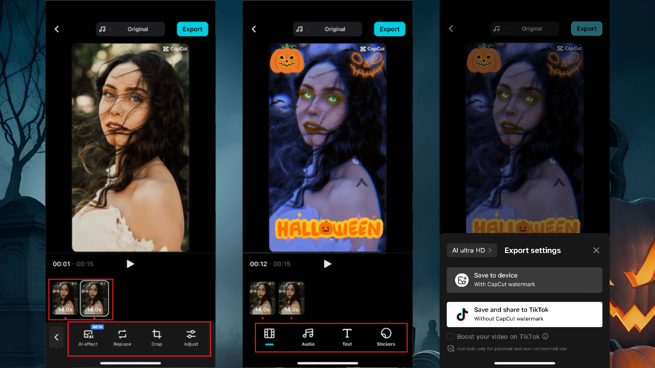 Export your scary video
