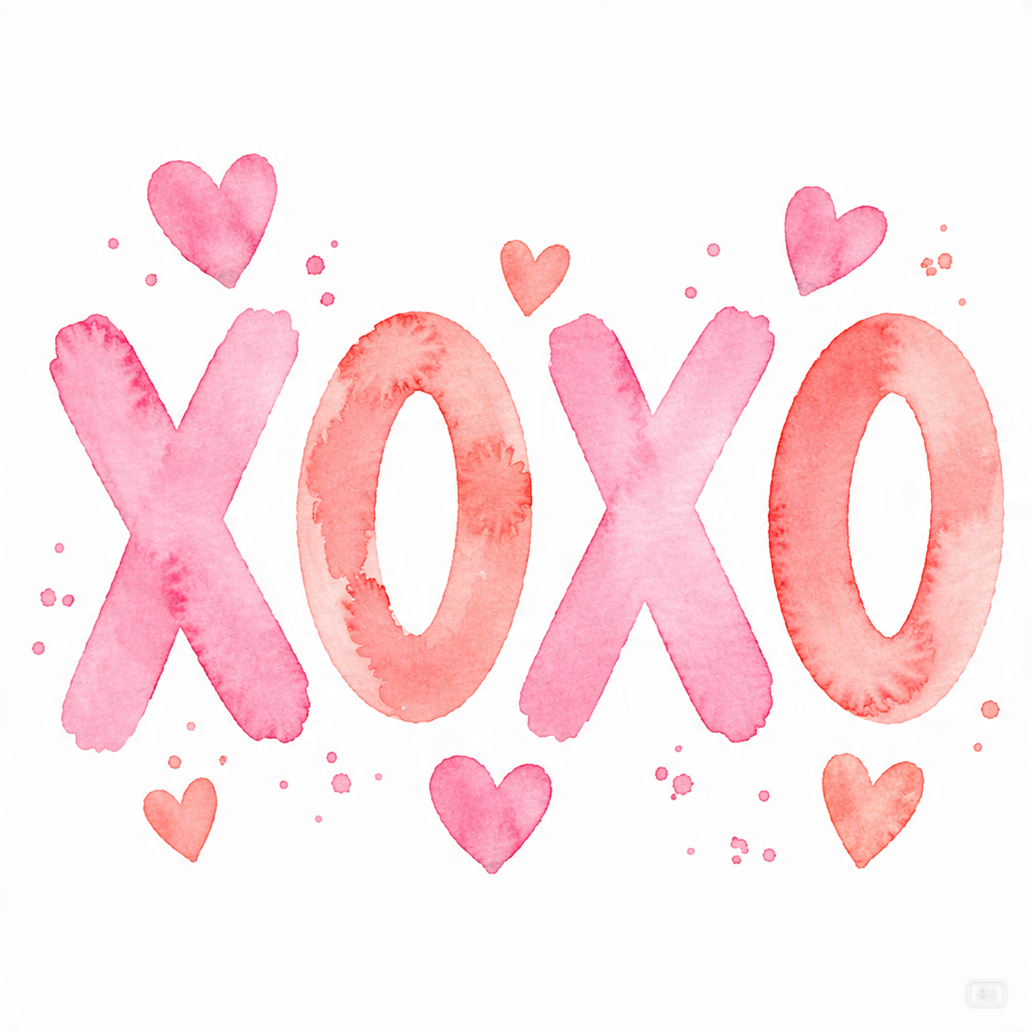 Watercolor XOXO clipart generated by Pippit