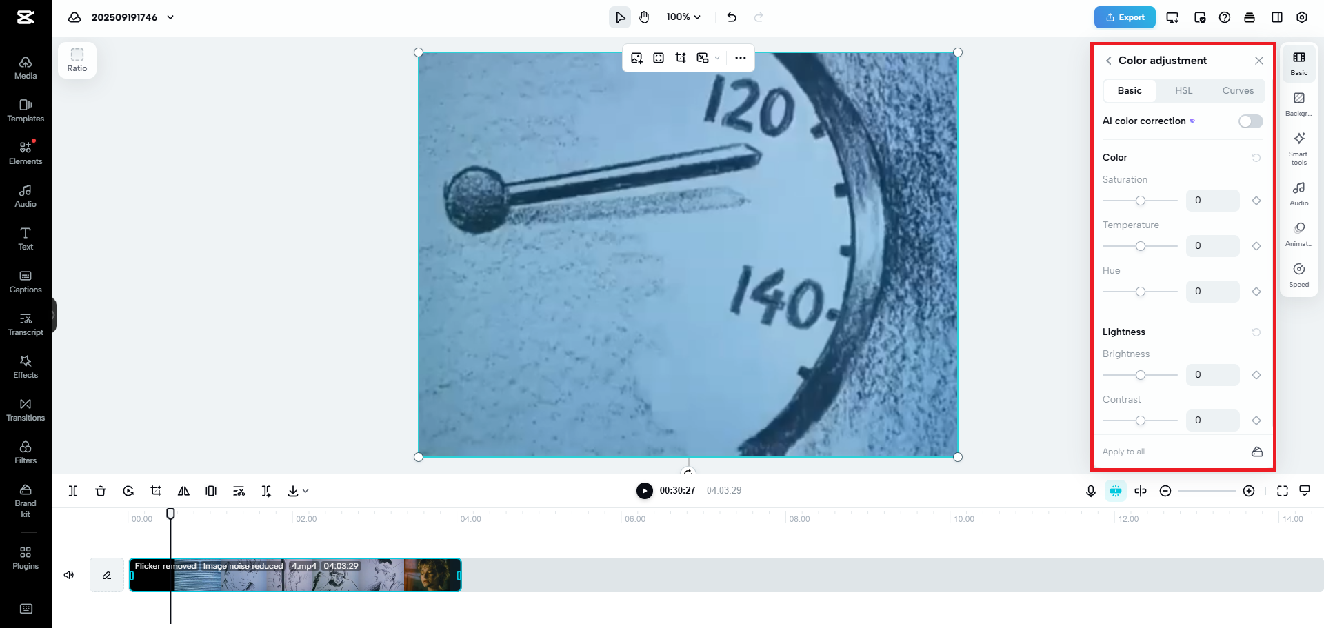 Adjust color balance and light control
