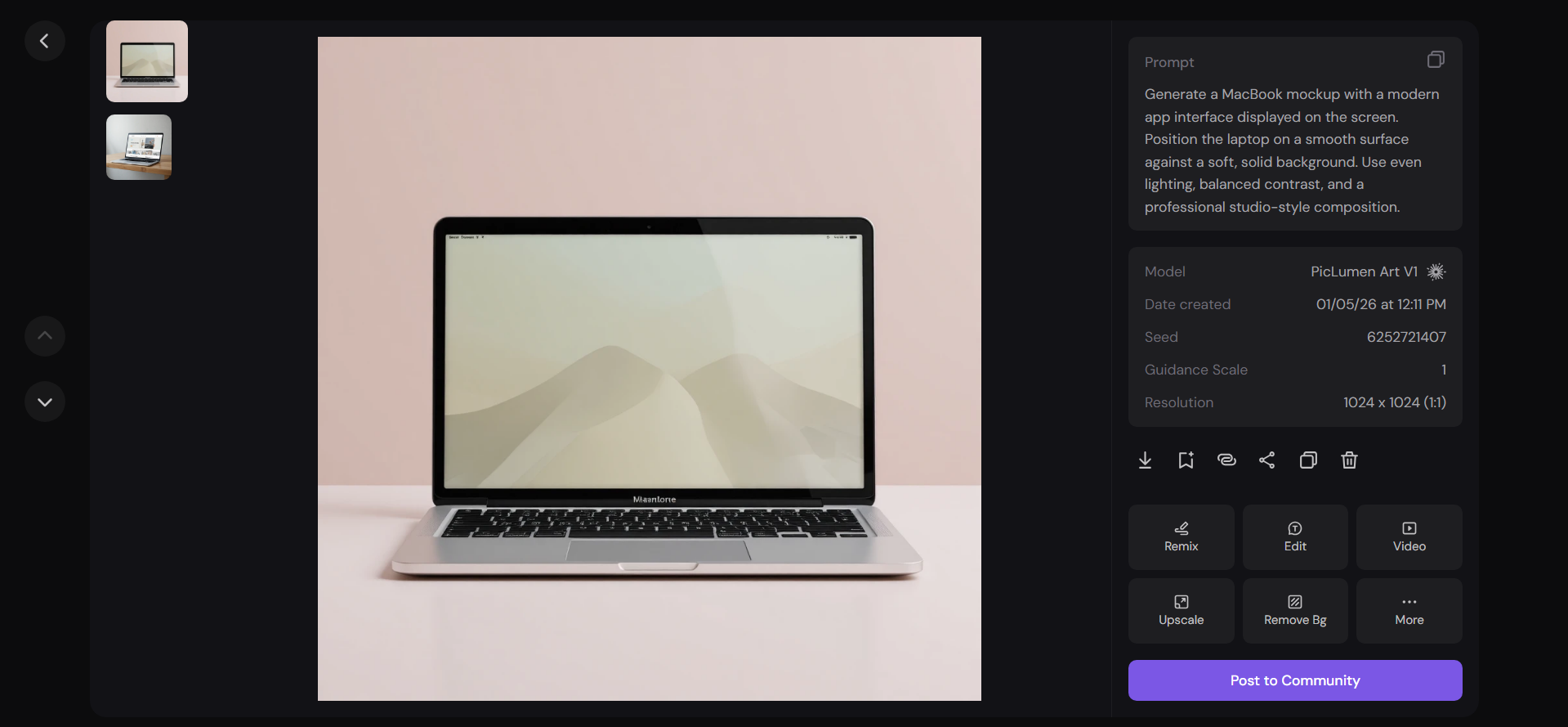 PicLumen interface