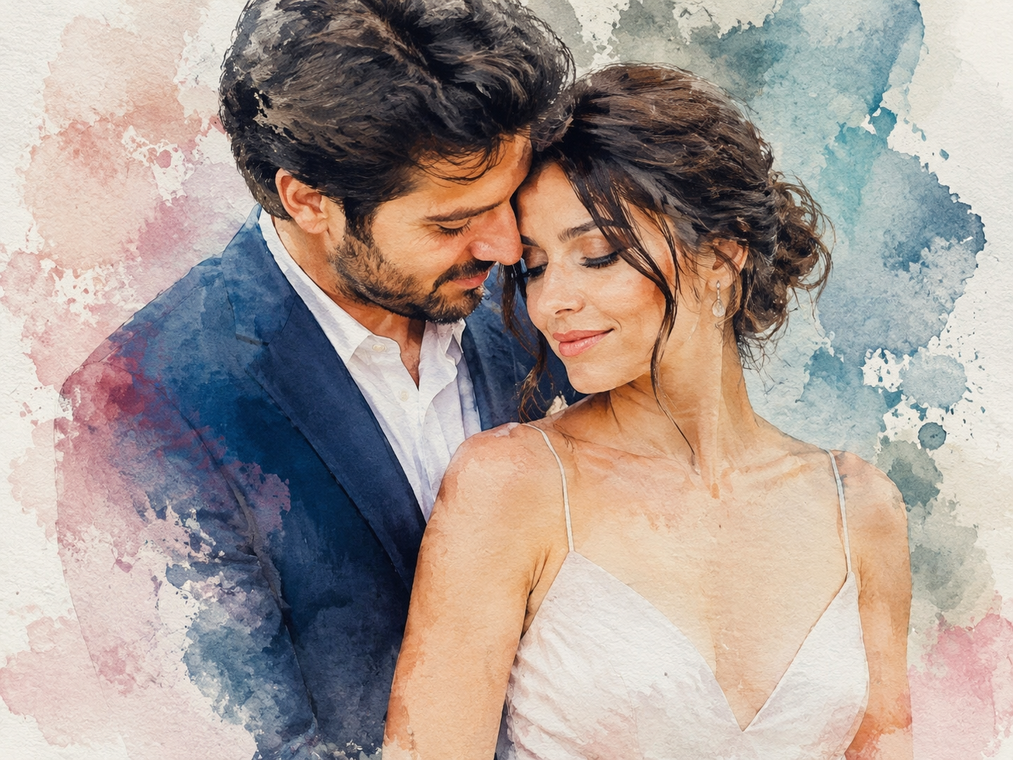 Dreamina watercolor couple photo prompt hero image