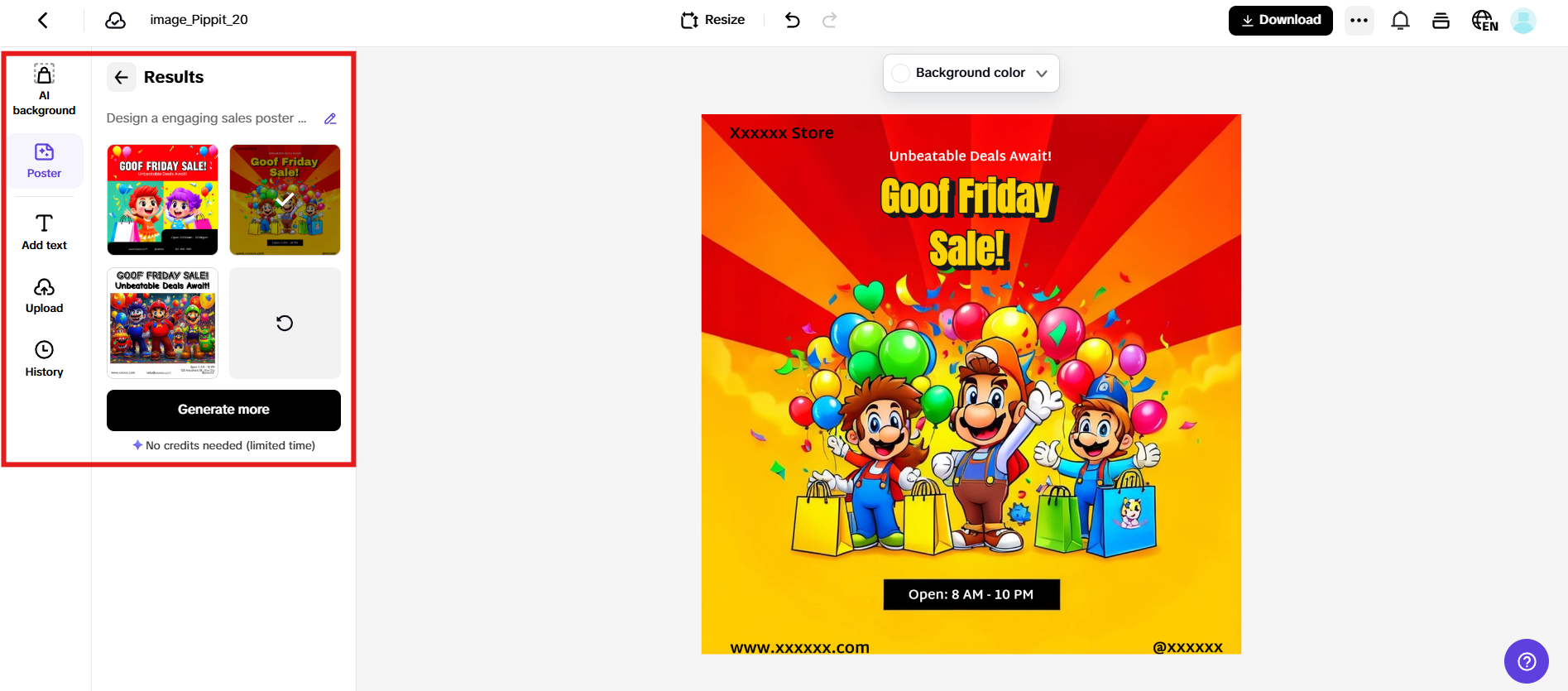 Customize poster design