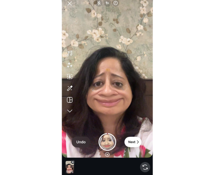 Instagram funny effect example