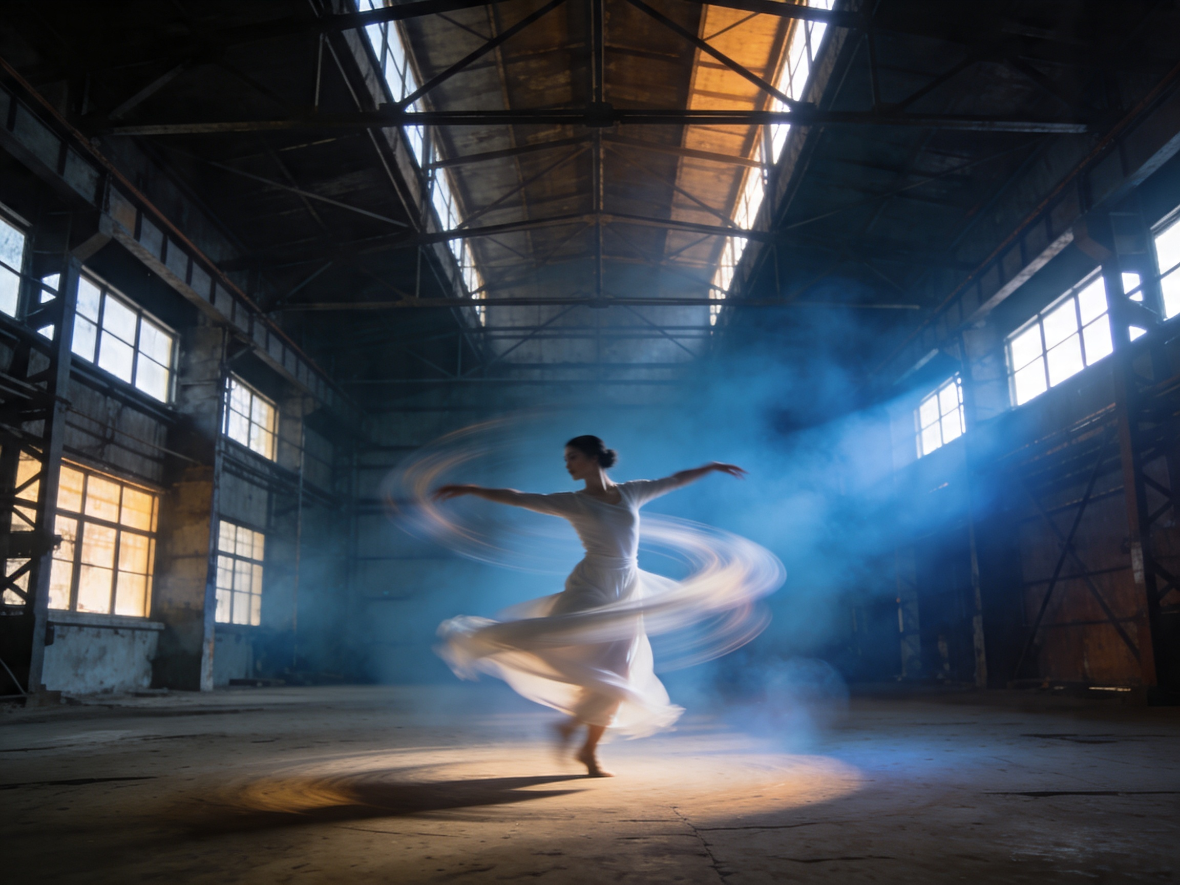 Prompt for cinematic dance motion blur video online