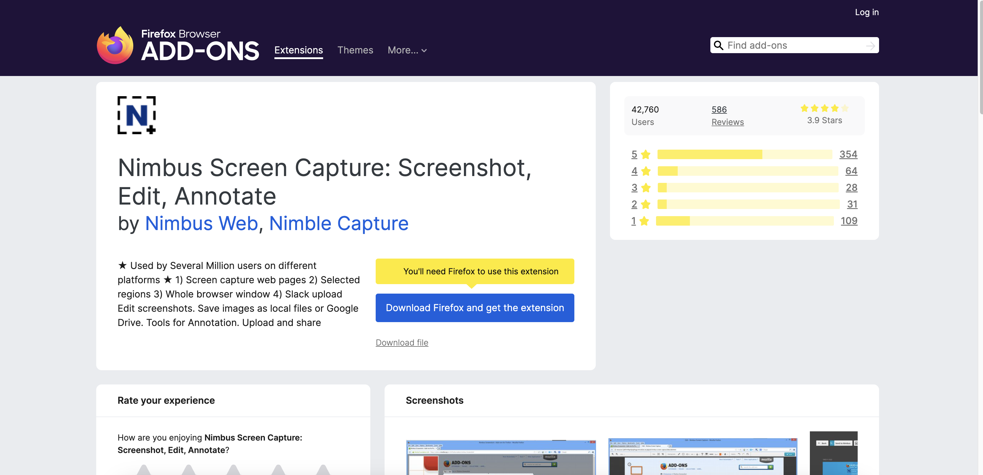 Nimbus screen capture