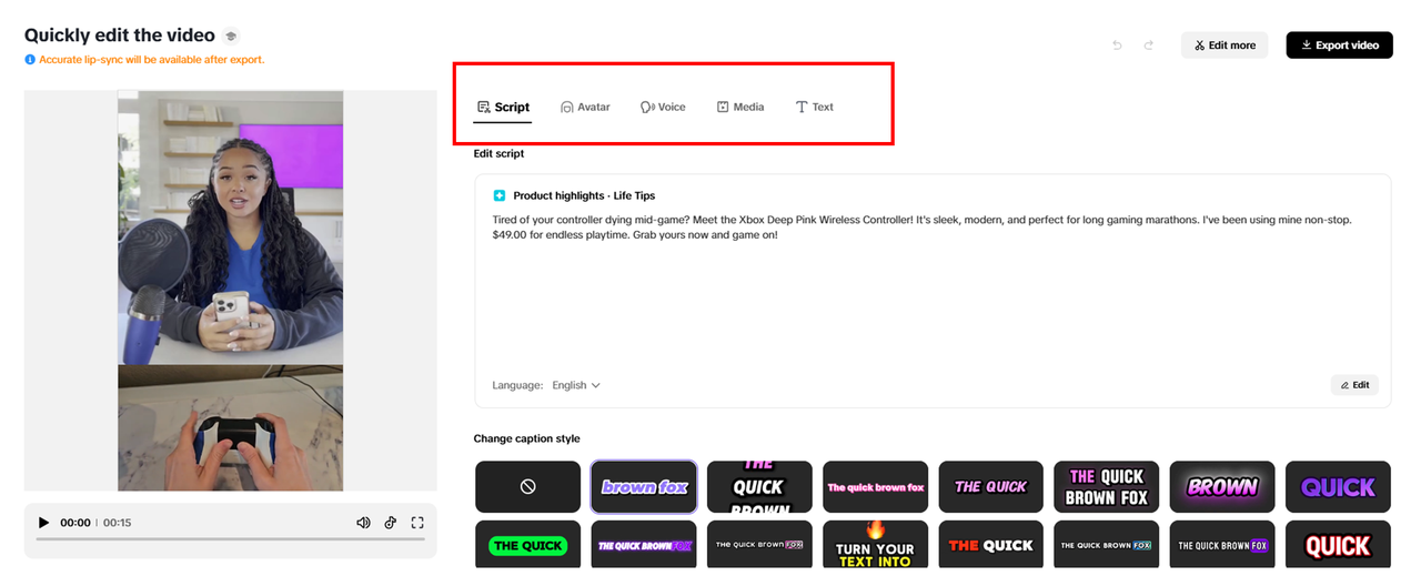 AI-powered video creation with custom scripts