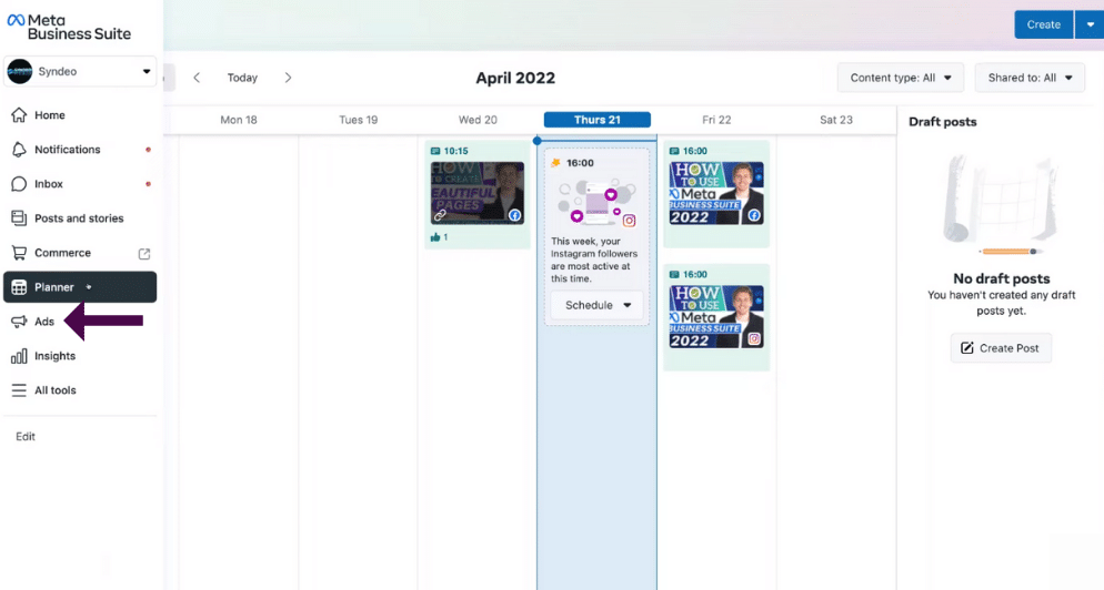 Gunakan kalender konten