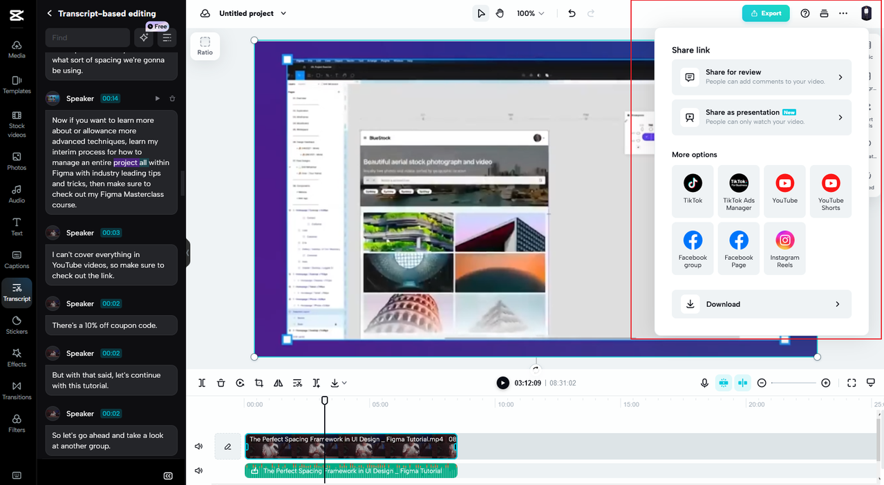 Export & download